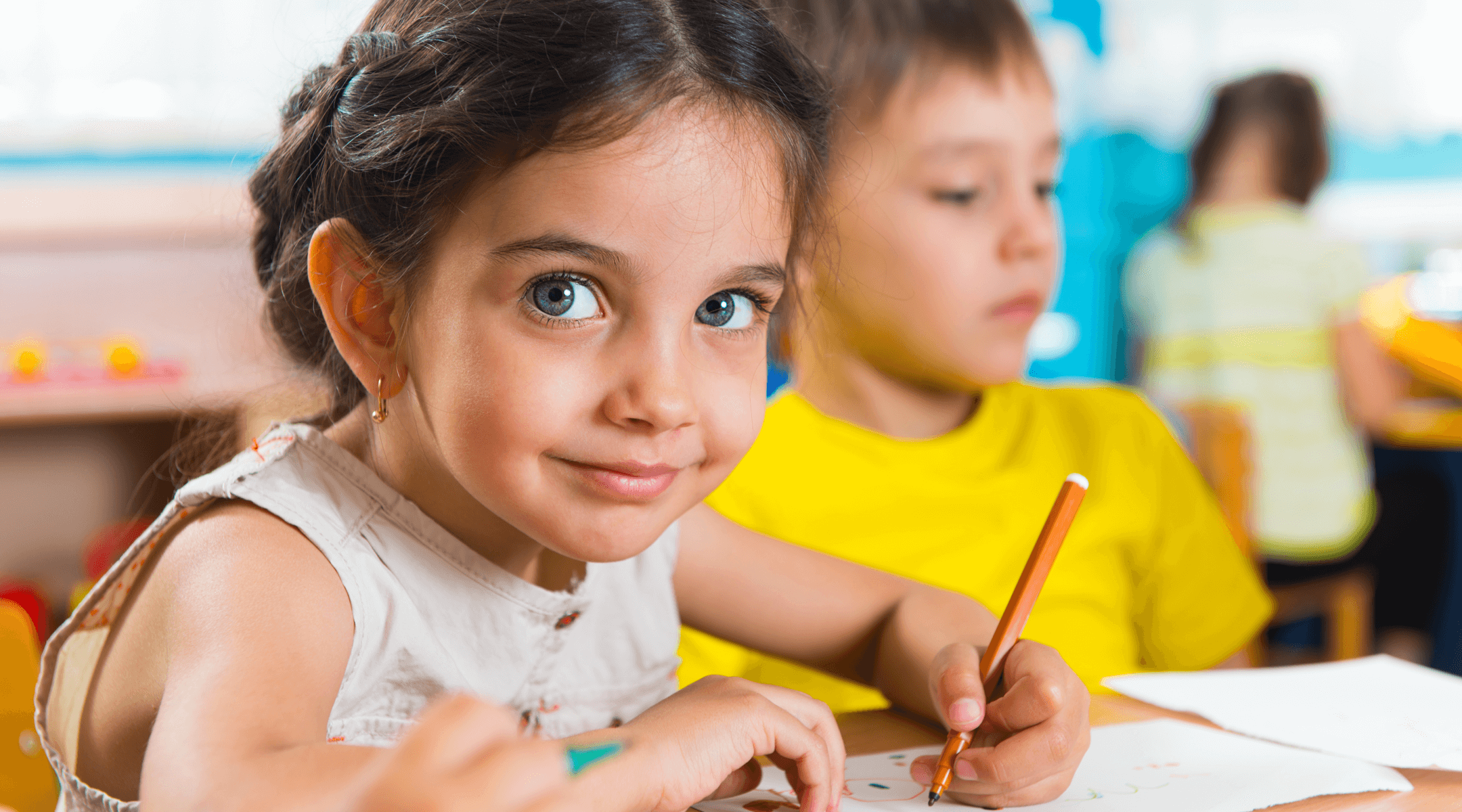 Young girl in class Young girl in class